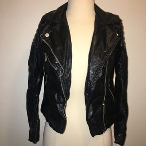 Pleather Motorcycle Jacket